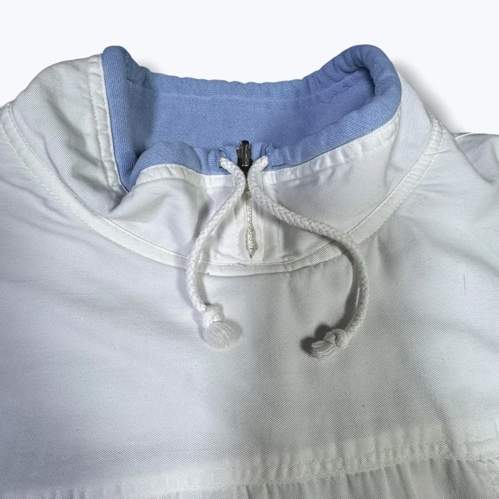 Vintage 90s Gotcha Oversized Heavy Cotton Pullover White Blue Surf Skate M